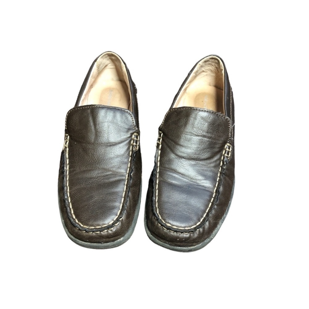 Nordstrom Kid’s Brown Leather Slip-On Dress Shoe Loafers 4M